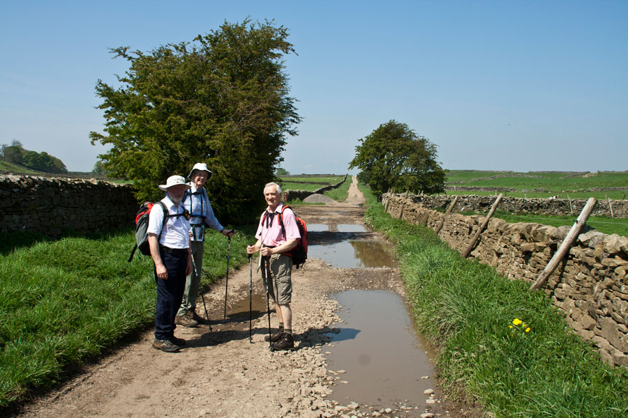 With Dave and Alan on High Lane, above West Witton in Wensleydale, - May 2012