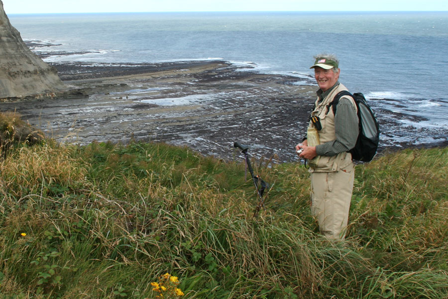 Brian on the Cleveland Way footpath near Robin Hood's Bay, August 2007